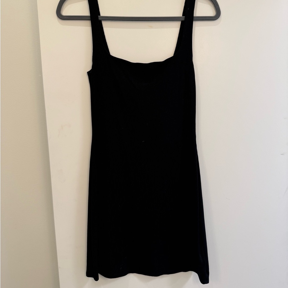 Reformation Black Ribbed Dress